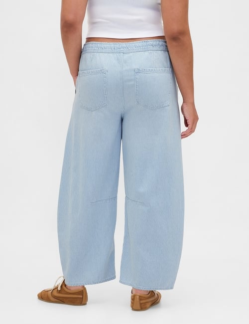 Mid Rise UltraSoft Denim Stripe Easy Horseshoe Jeans