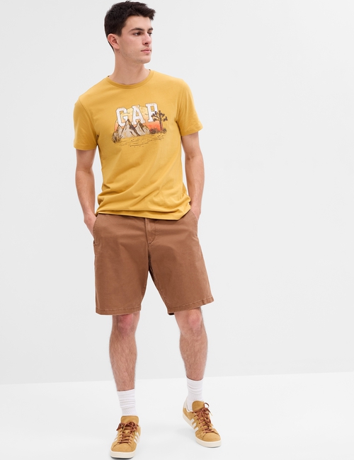 10" Essential Khaki Shorts with Washwell