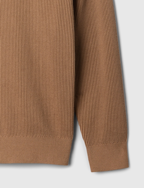 Oversized Fisherman-Stitch Crewneck Sweater