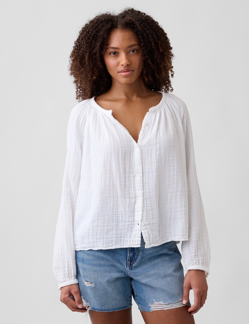 Oversized Gauze Top