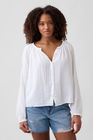 Oversized Gauze Top
