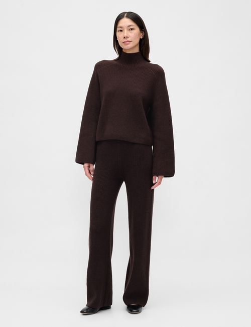 CashSoft Shaker-Stitch Sweater Pants