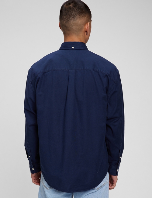 LS SOLID EMBROIDERY OXFORD OVERSHIRT