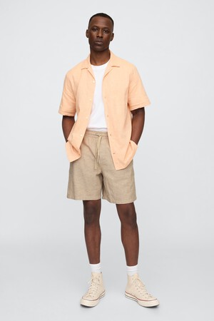 7" Linen-Blend Easy Shorts