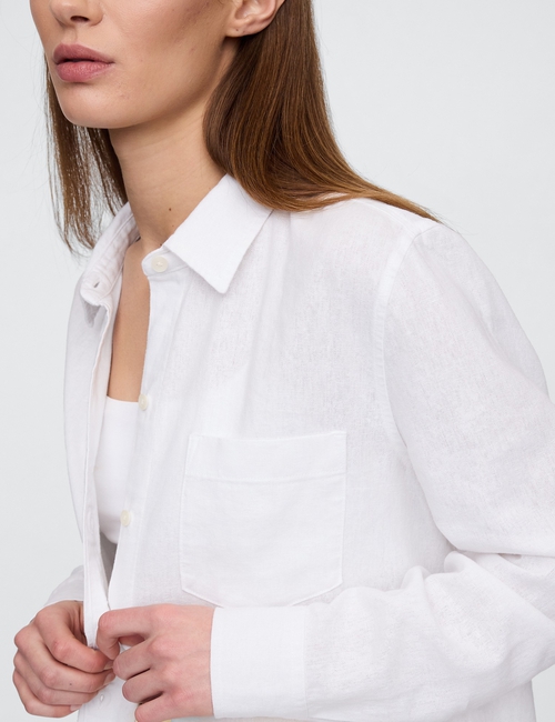 Linen-Blend Easy Shirt