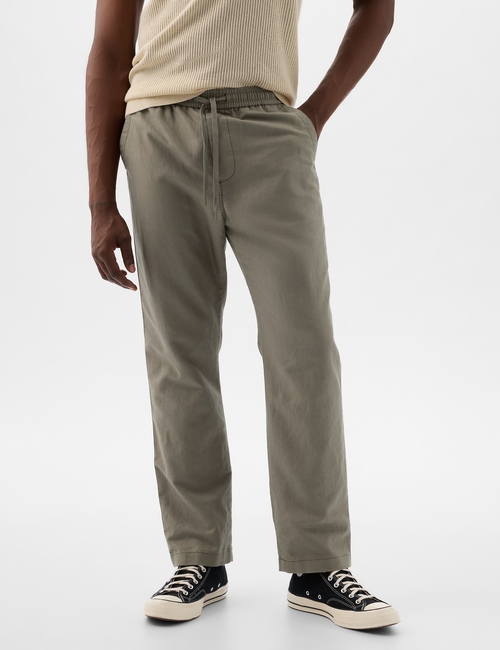 Linen-Cotton Pull-On Pants