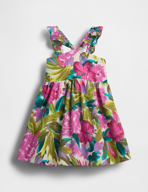 Baby & Toddler Linen-Cotton Flutter V-Neck Dress