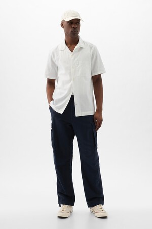 Linen-Cotton Cargo Pants