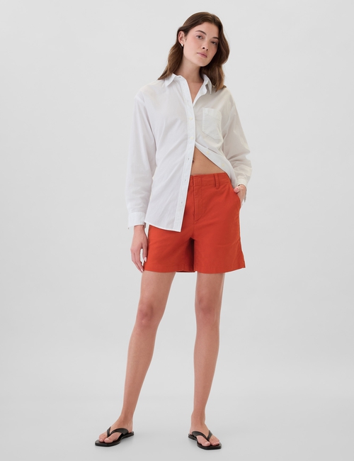 5" Mid Rise Downtown Khaki Shorts