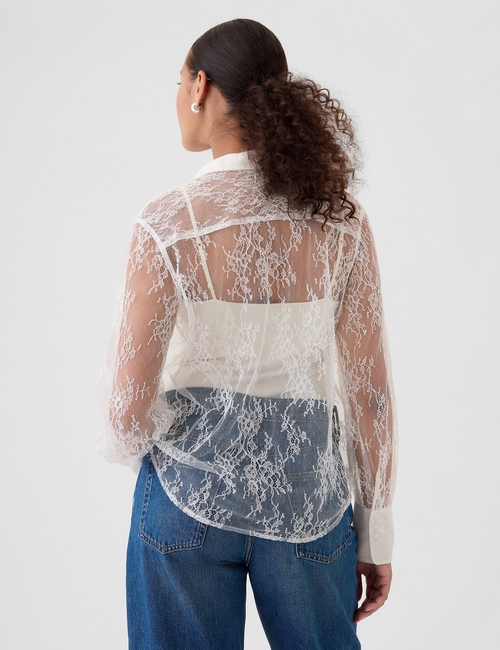 Sheer Lace Classic Shirt