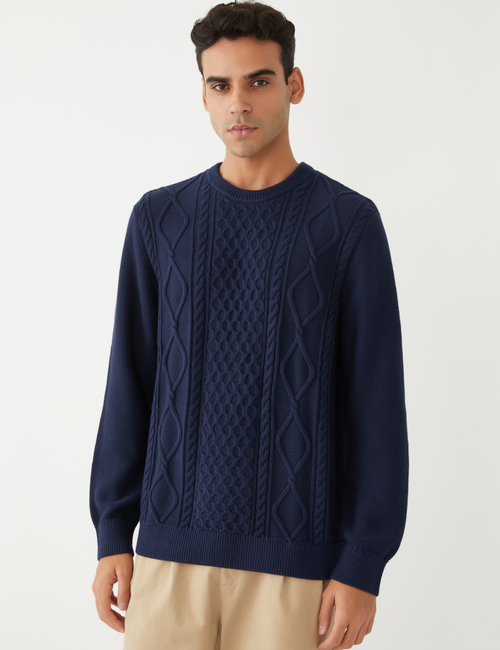 Relaxed Cable-Knit Sweater