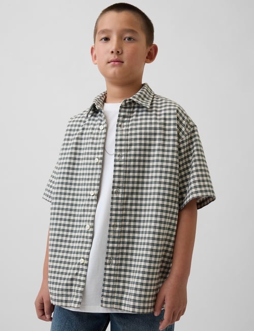 Kids Relaxed Plaid Oxford Shirt