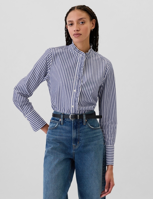 Classic Poplin Ruffle Shirt