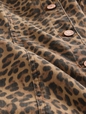 Leopard Denim V-Neck Mini Dress
