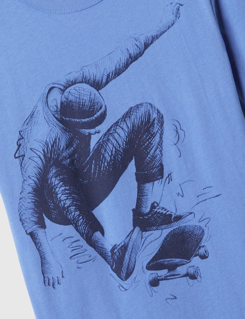 تي شيرت مطبوع بأكمام قصيرة للأطفال