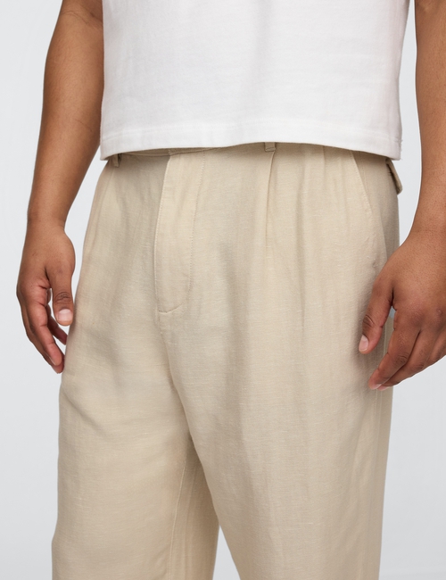 Linen-Cotton '90s Loose Pleated Khakis