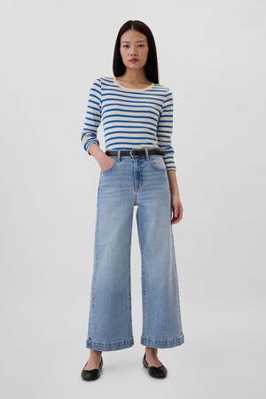 High Rise Wide-Leg Crop Jeans