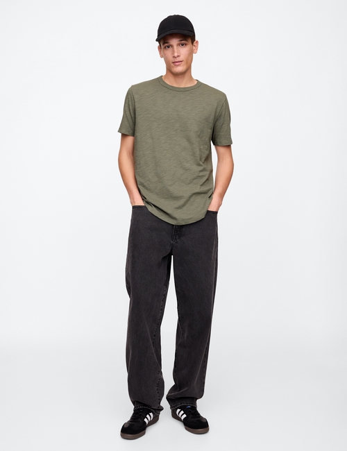 Lived-In Curved Hem Crewneck T-Shirt