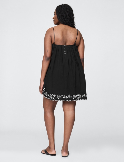 Cotton Gauze Embroidered Swing Dress