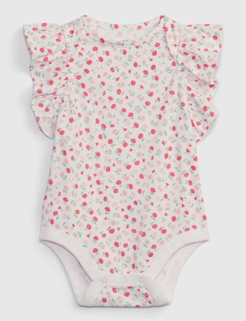 Baby 100% Organic Cotton Mix and Match Flutter Sleeve Bodysuit