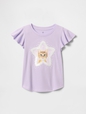 Kids Flippy-Sequin Flutter Sleeve Graphic T-Shirt