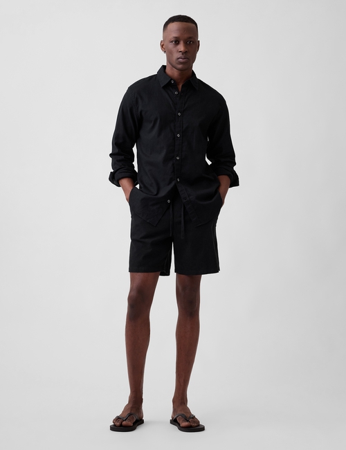 V-7IN LINEN COTTON EASY SHORT