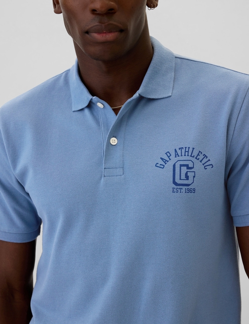 Gap Graphic Stretch Pique Polo Shirt