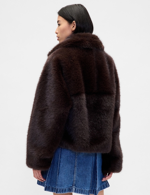 Gap × Sandy Liang Vegan Fur Half-Zip Pullover