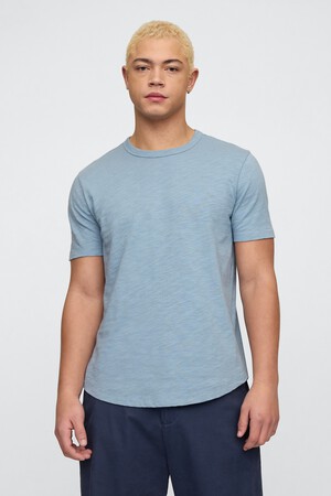 Lived-In Curved Hem Crewneck T-Shirt