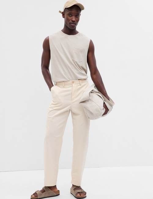Lightweight Seersucker Pants with E-Waist
