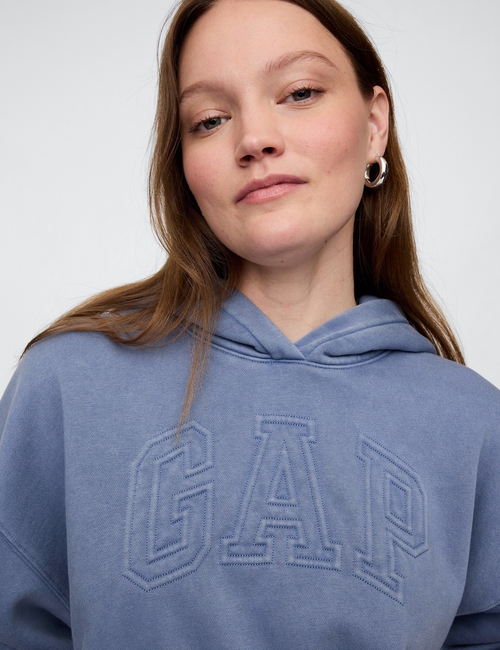 VintageSoft Cropped Logo Hoodie