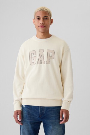 Relaxed Gap Logo Intarsia Sweater