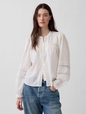 LS LACE PINTUCK TOP