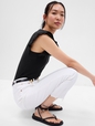 Ribbed Flutter Sleeve Top