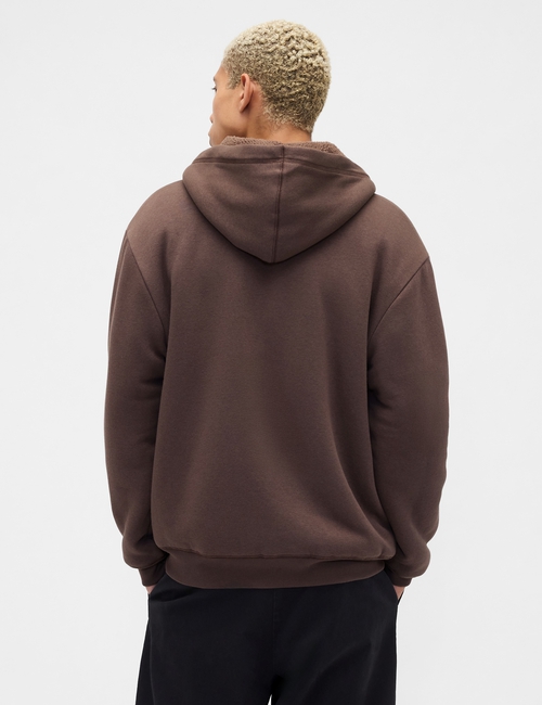 Relaxed Gap Logo Sherpa-Lined Zip Hoodie