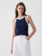 Modern Rib Cropped Halter Top