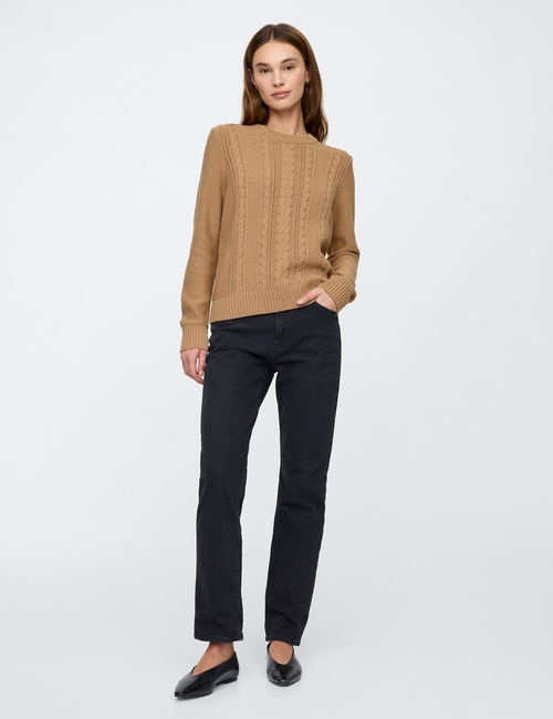 Cable-Knit Crewneck Sweater