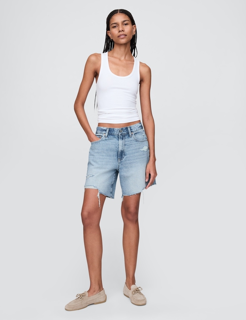 8" Mid Rise '90s Loose Denim Bermuda Shorts