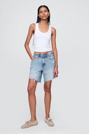 8" Mid Rise '90s Loose Denim Bermuda Shorts