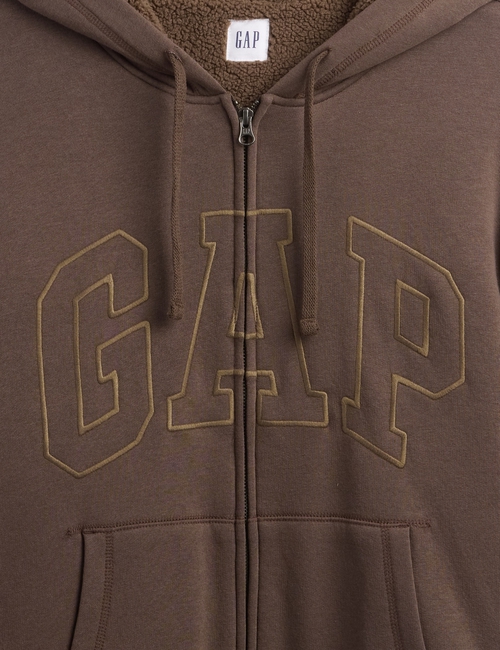 Relaxed Gap Logo Sherpa-Lined Zip Hoodie
