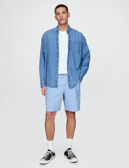 Linen-Cotton Easy Shorts