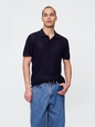 Textured Crochet Polo Shirt