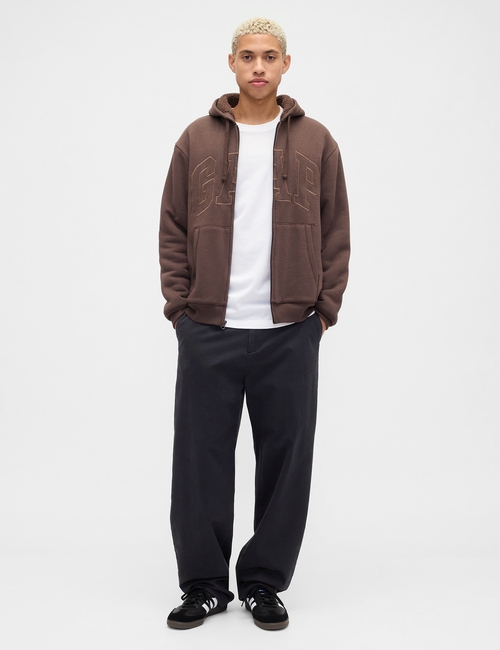 Relaxed Gap Logo Sherpa-Lined Zip Hoodie