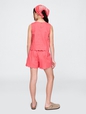 Kids Linen-Cotton Scalloped Wrap Skort