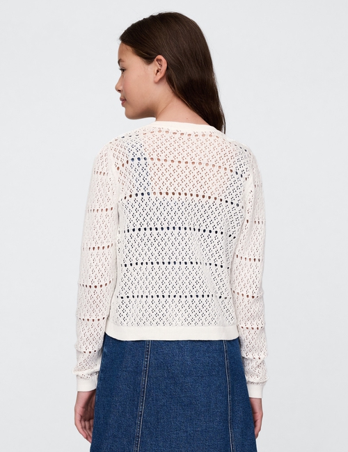 Girls Pointelle Cardigan