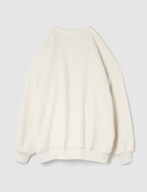 Oversized Sherpa Heart Logo Sweatshirt
