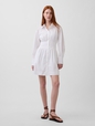 Pleated Mini Shirtdress