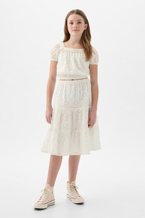 Kids Tiered Eyelet Skirt