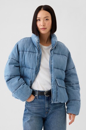 Oversized Denim Puffer Jacket