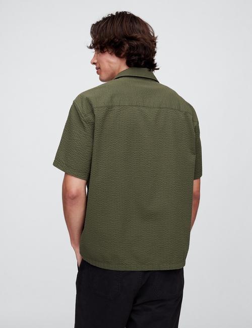 Seersucker Shirt in Boxy Fit